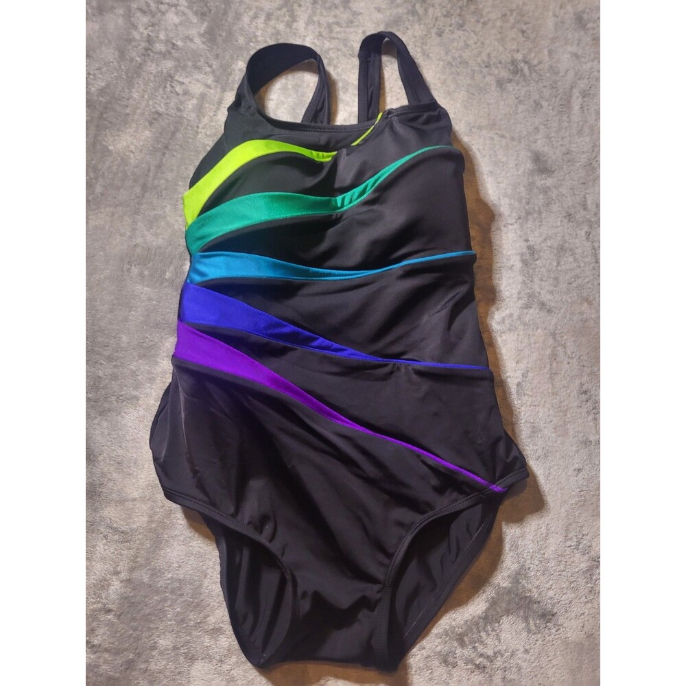 St. John's Bay One Piece Swimsuit Sizes 16W Vibrant Color Star Burst $99.00
